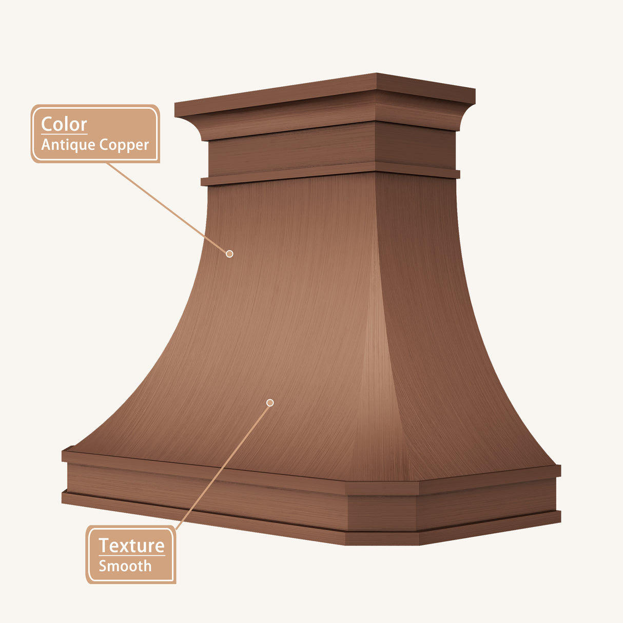 USA Rustic Custom Antique Copper Stove Hood URHC-64