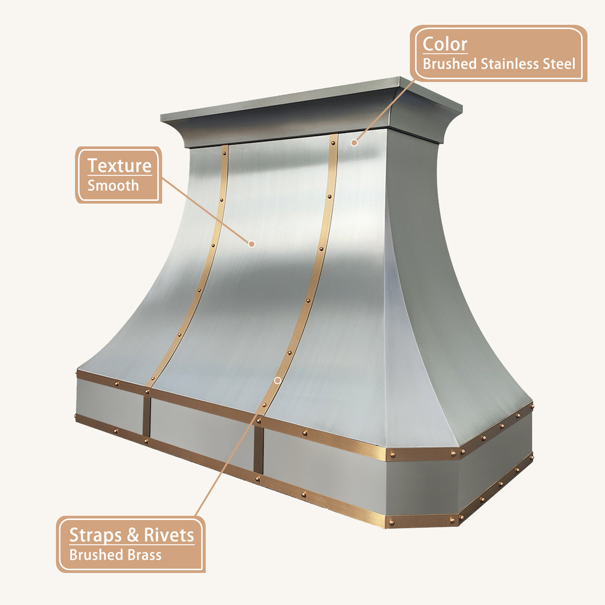 USA California Modern Stainless Steel Custom Range Hoods with Clean Design URHS-60