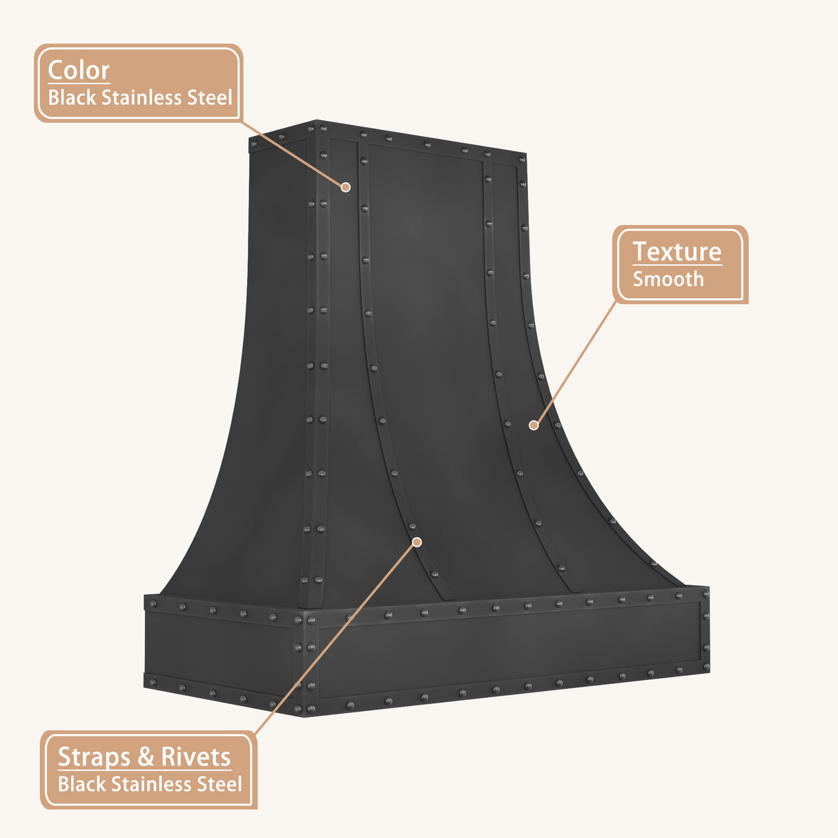 USA Black Artisan Stainless Steel Exhaust Hood URHS-226