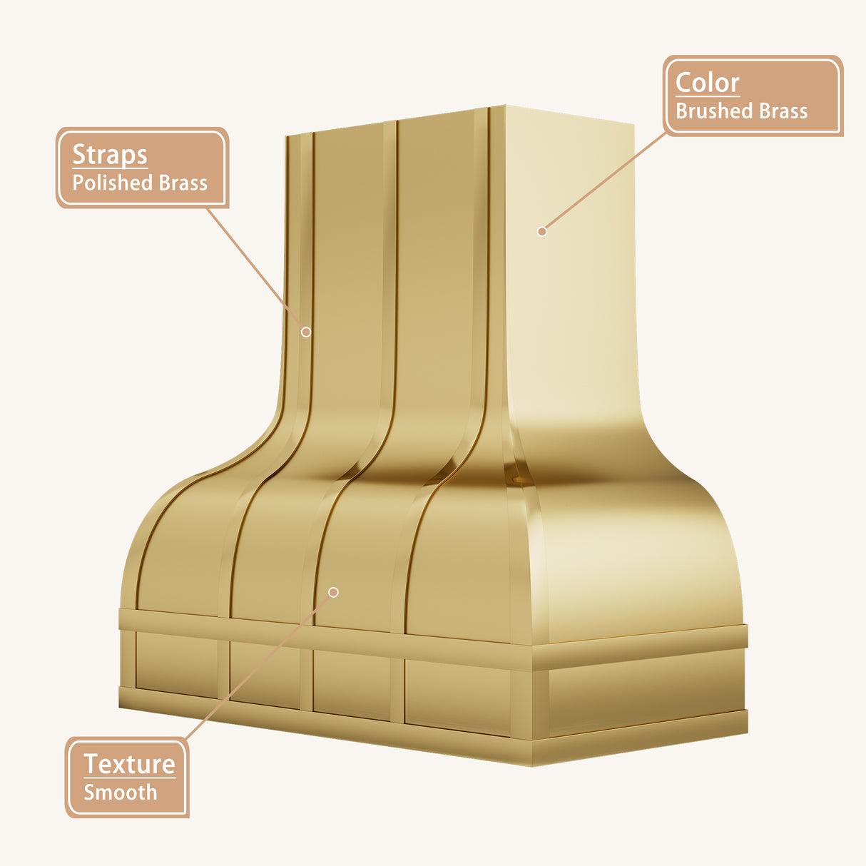 USA Texas Classic Brass Kitchen Range Hoods URHB-18