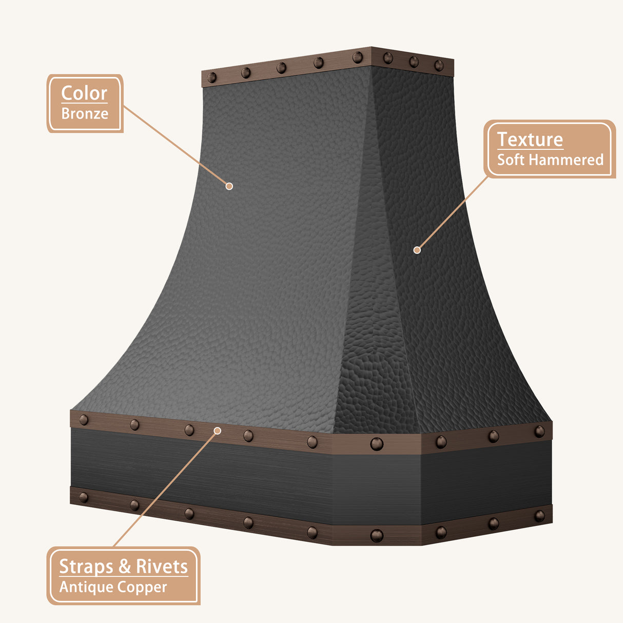 USA Artisan Bronze Custom Copper Vent Hood URHC-67