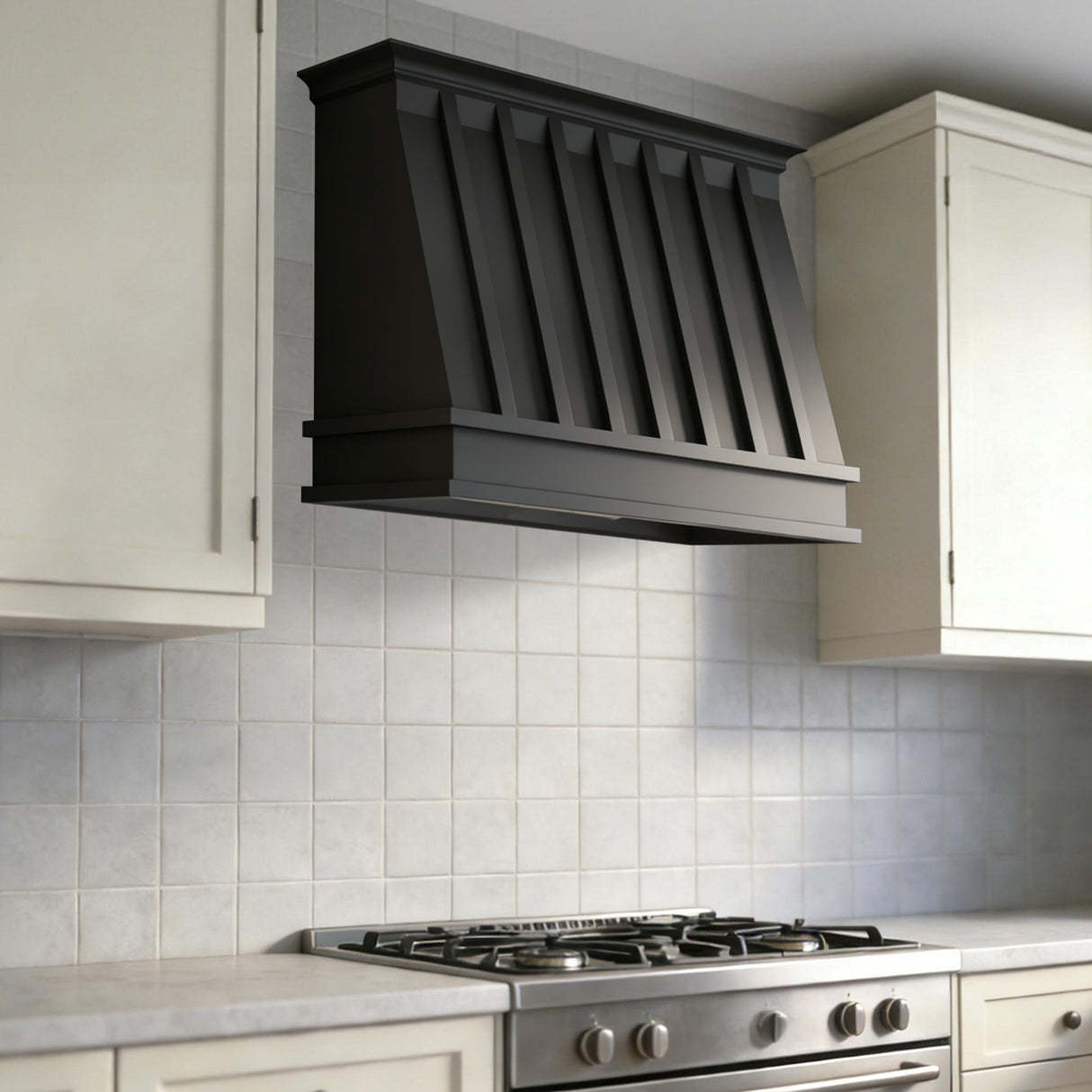 USA Black Stainless Steel Kitchen Hood with Artisan Shaped URHS-159