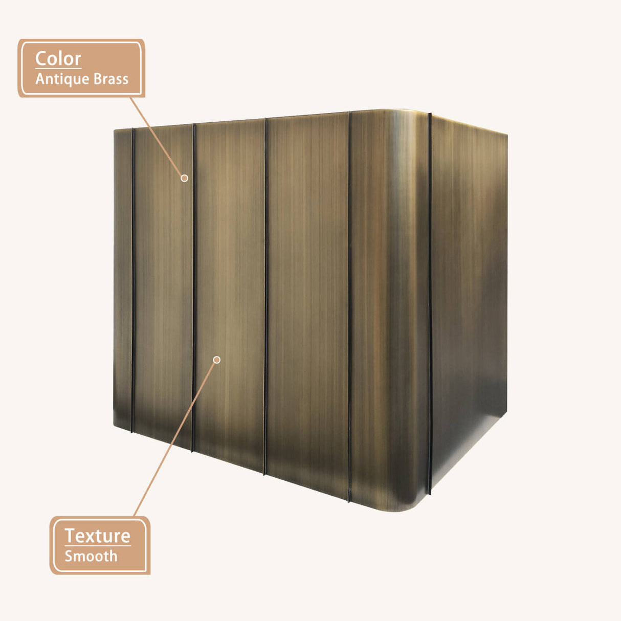 USA Minimal Box Shaped Custom Brass Range Hood URHB-140