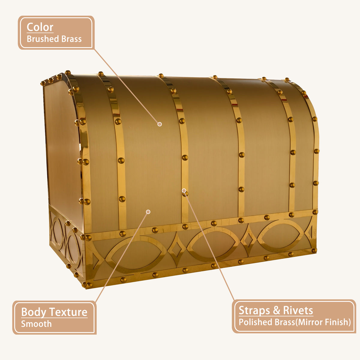 USA Luxury Brass Exhaust Hood with Artisan Apron URHB-172