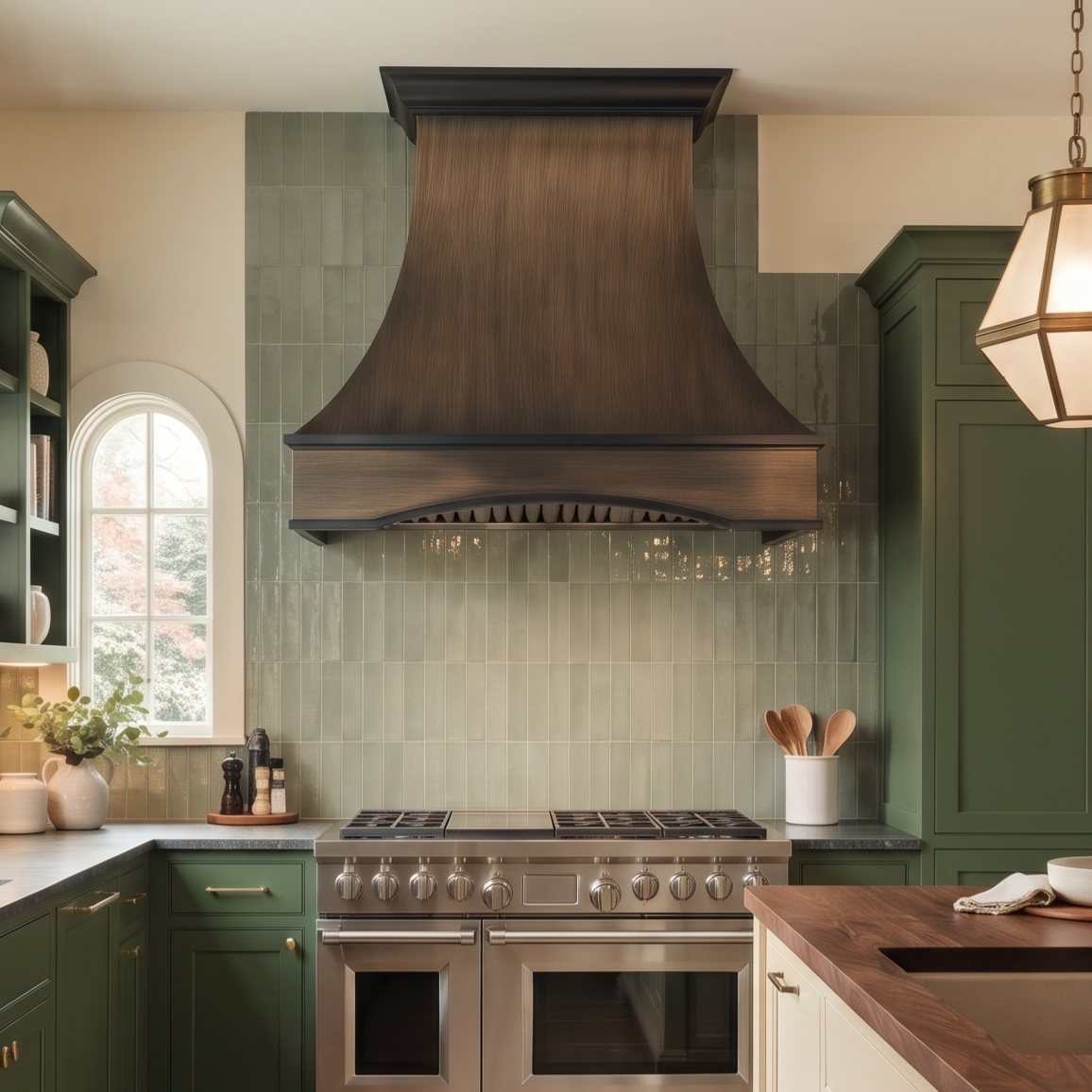 USA Minimal Brass Exhaust Hood with Arch Apron URHB-130