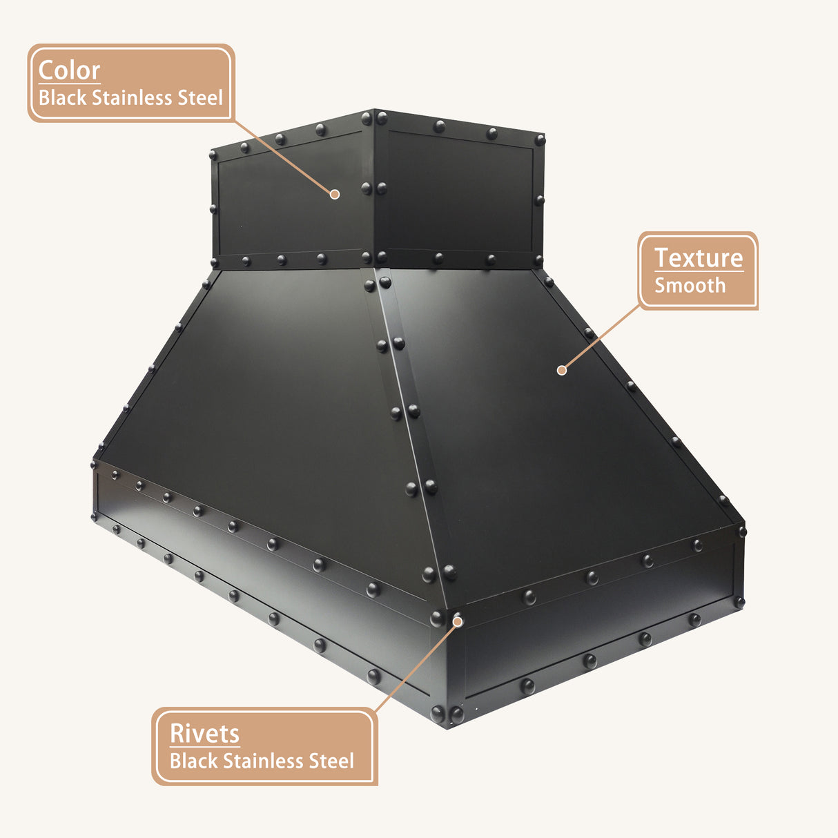 USA Black Island Mount Stianless Steel Vent Hood URHS-207