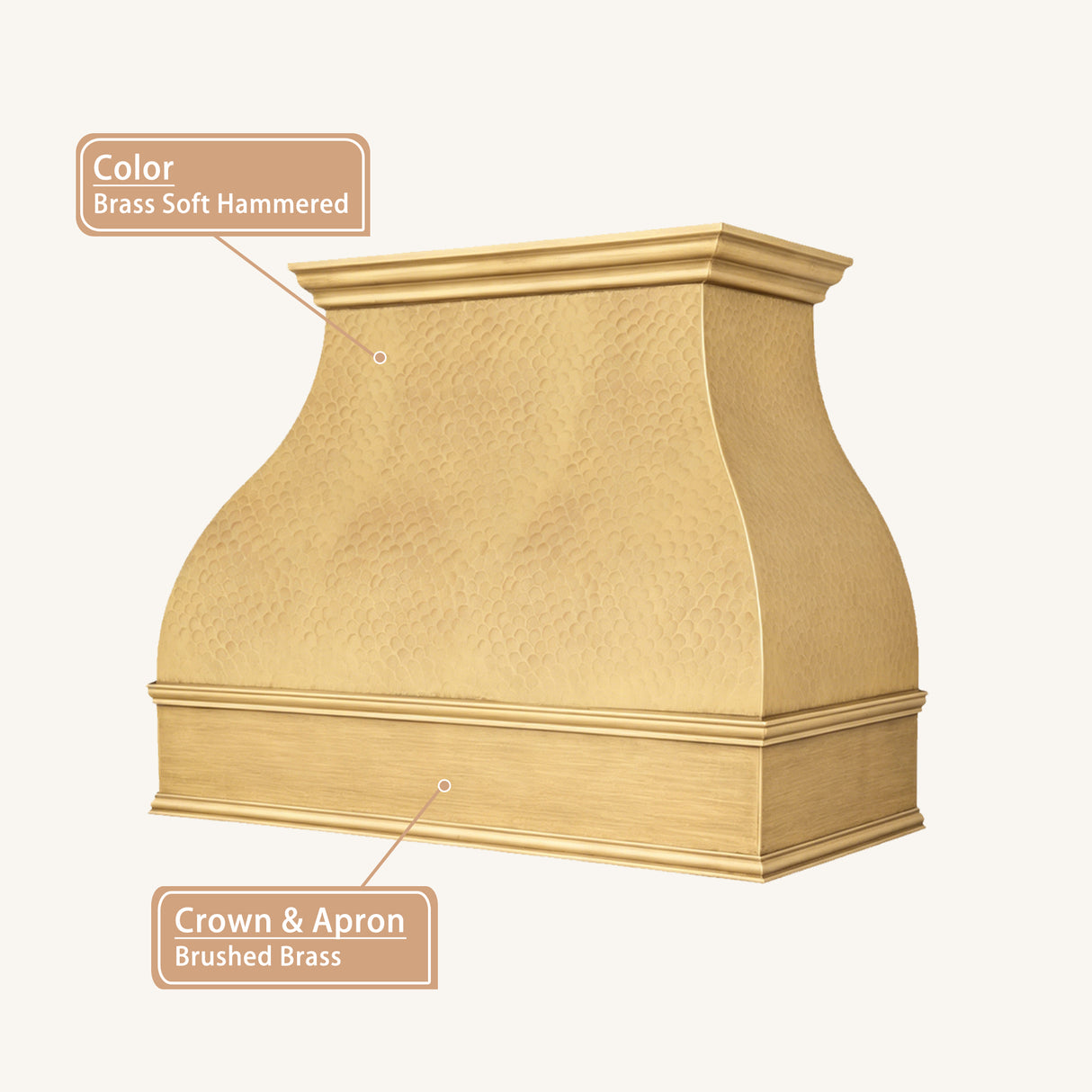 USA Artisan Brass Kitchen Hood with Classic Bell Shaped URHB-144