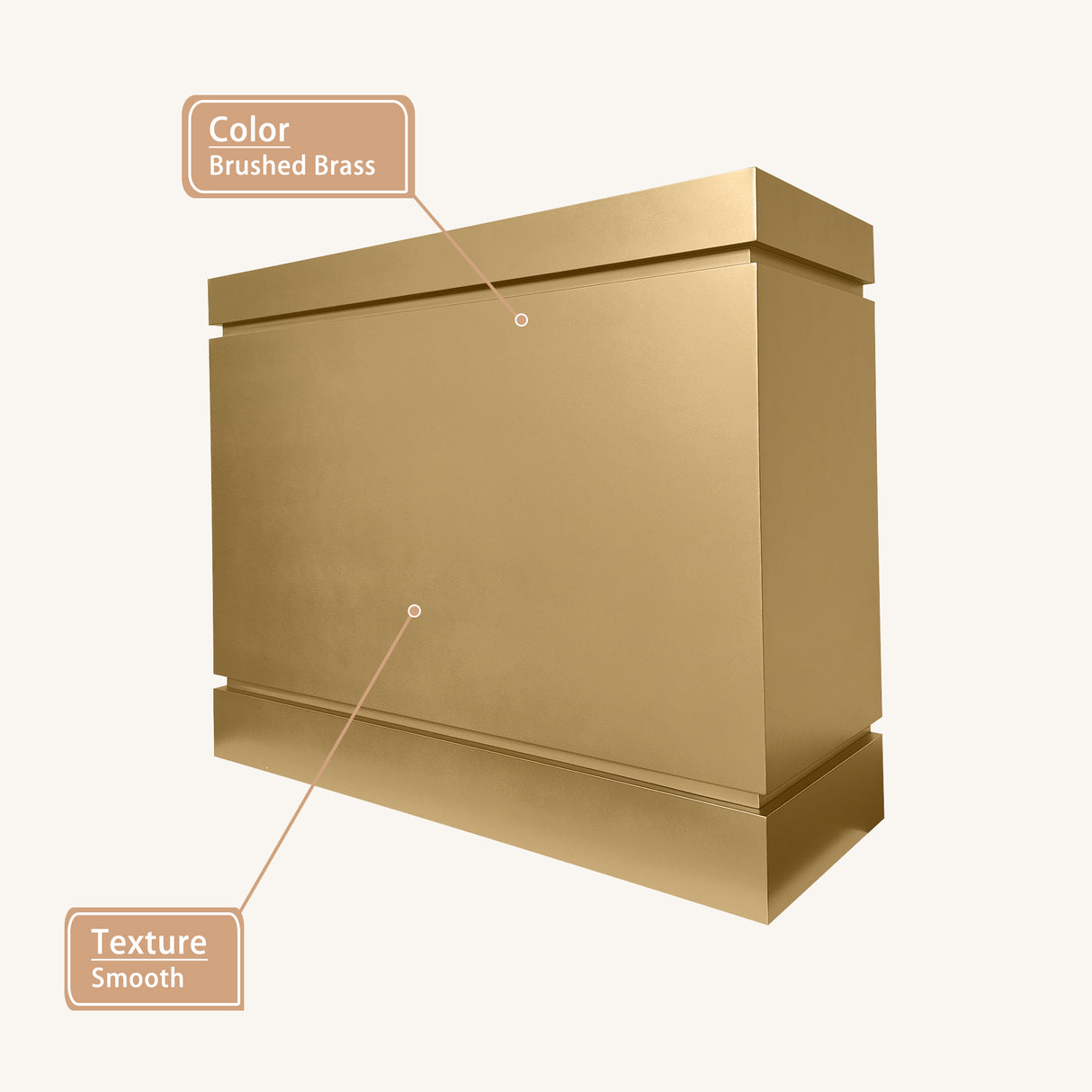 USA Minimal Brass Stove Hood with Box Shaped URHB-119