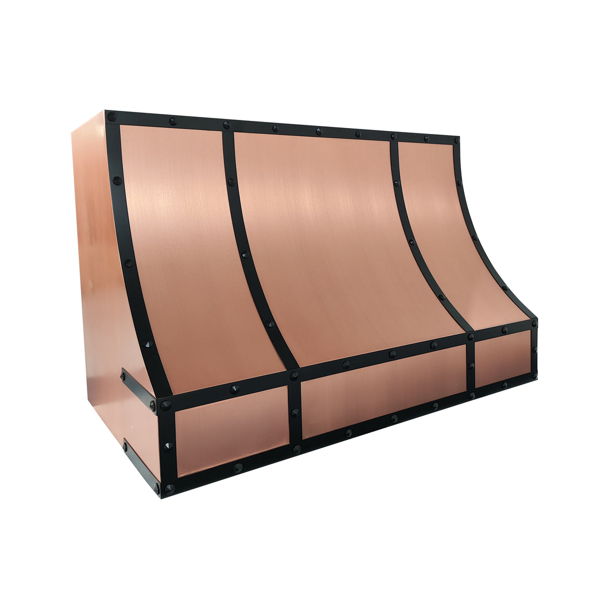 USA Artisan Copper Kitchen Hood with Custom Black Straps URHC-98