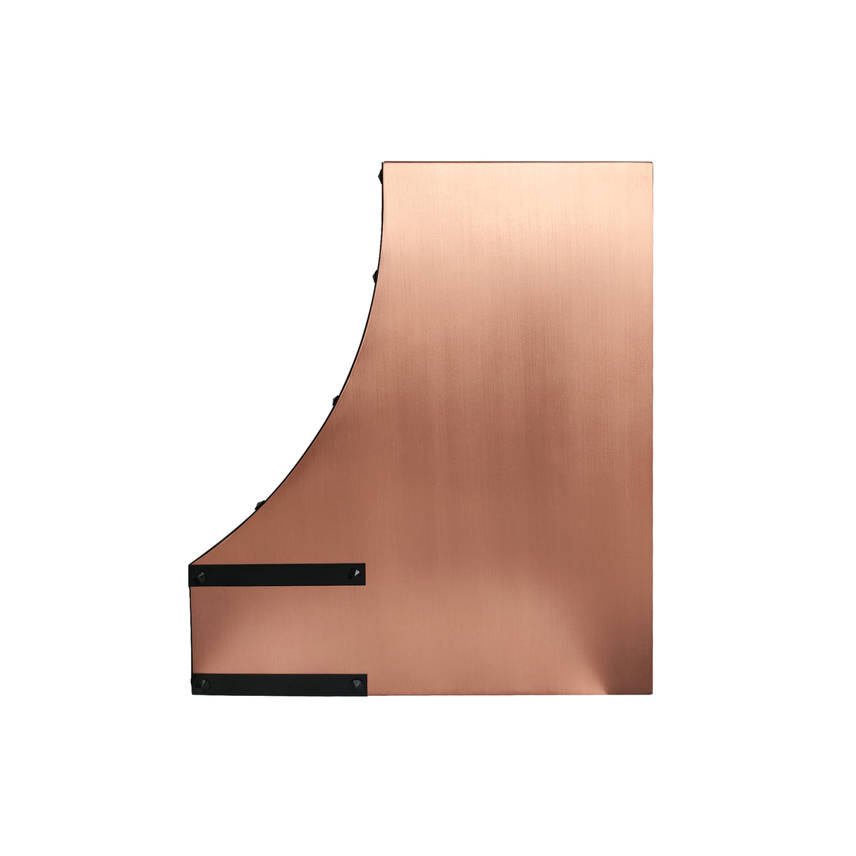 USA Artisan Copper Kitchen Hood with Custom Black Straps URHC-98