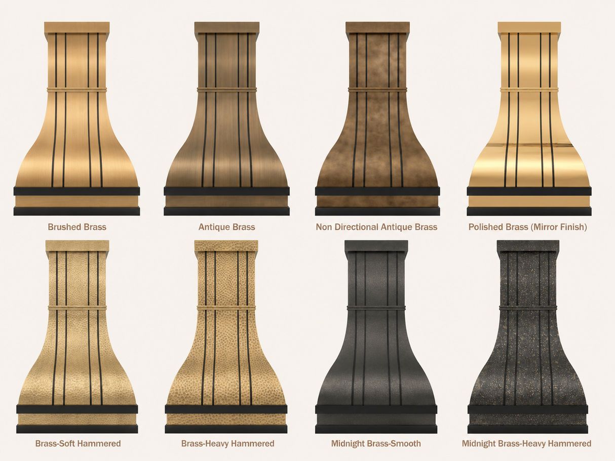 USA Custom Brass Stove Hood with Bell Shape Design URHB-14