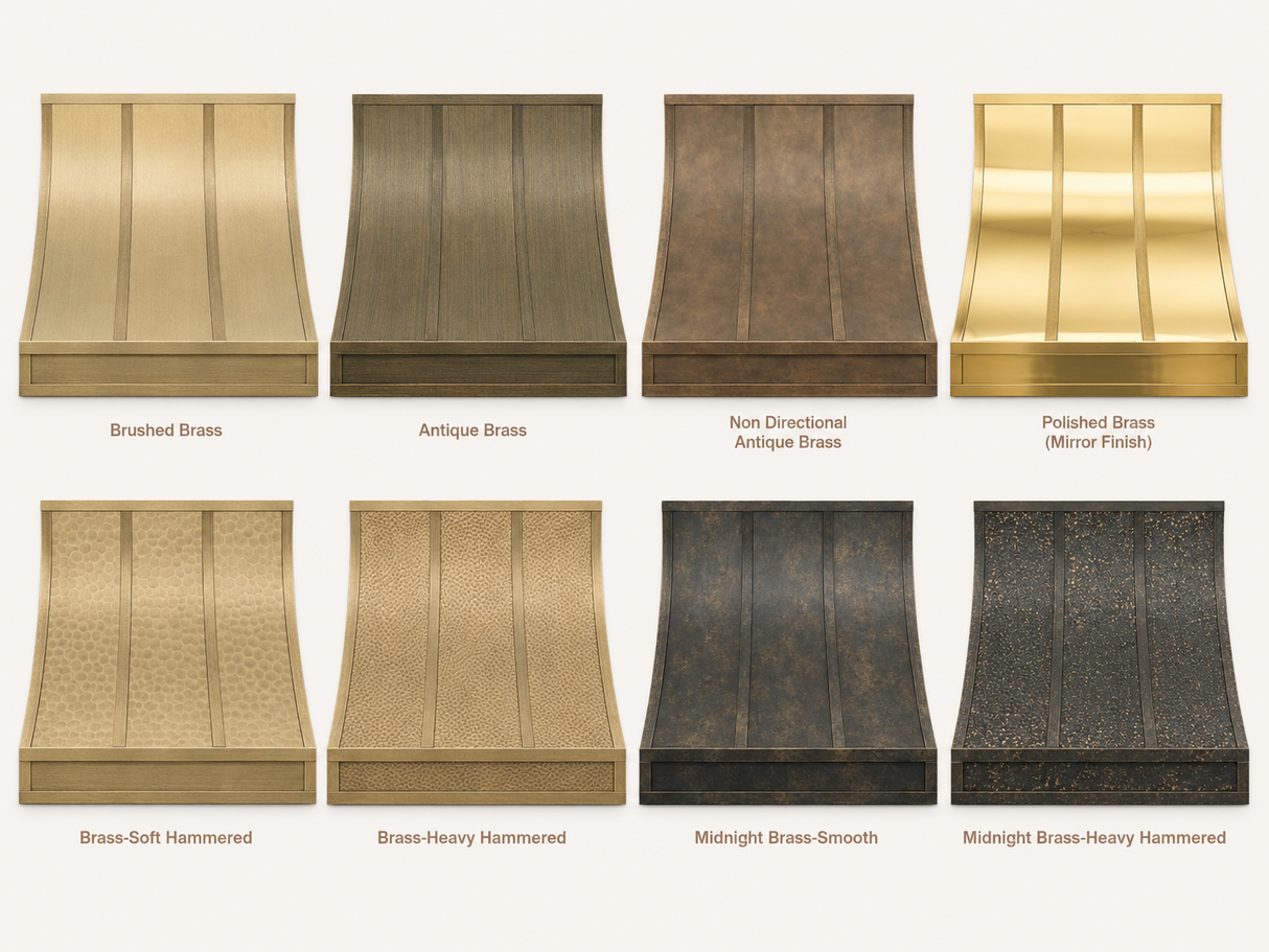 USA Custom Kitchen Brass Range Hood with Sloped Design URHB-26