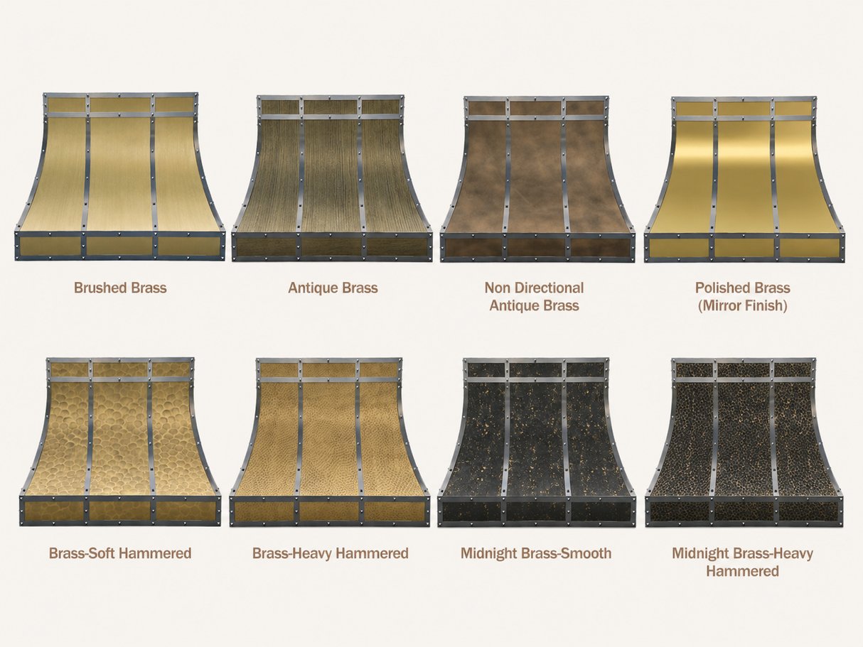 USA Luxury Brass Kitchen Hood with Artisan Rivets URHB-65