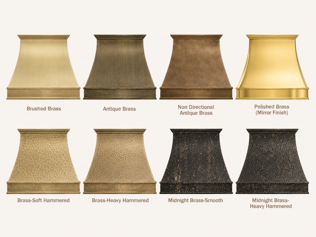 USA Custom Brass Range Hood with Artisan Curved Shaped URHB-77