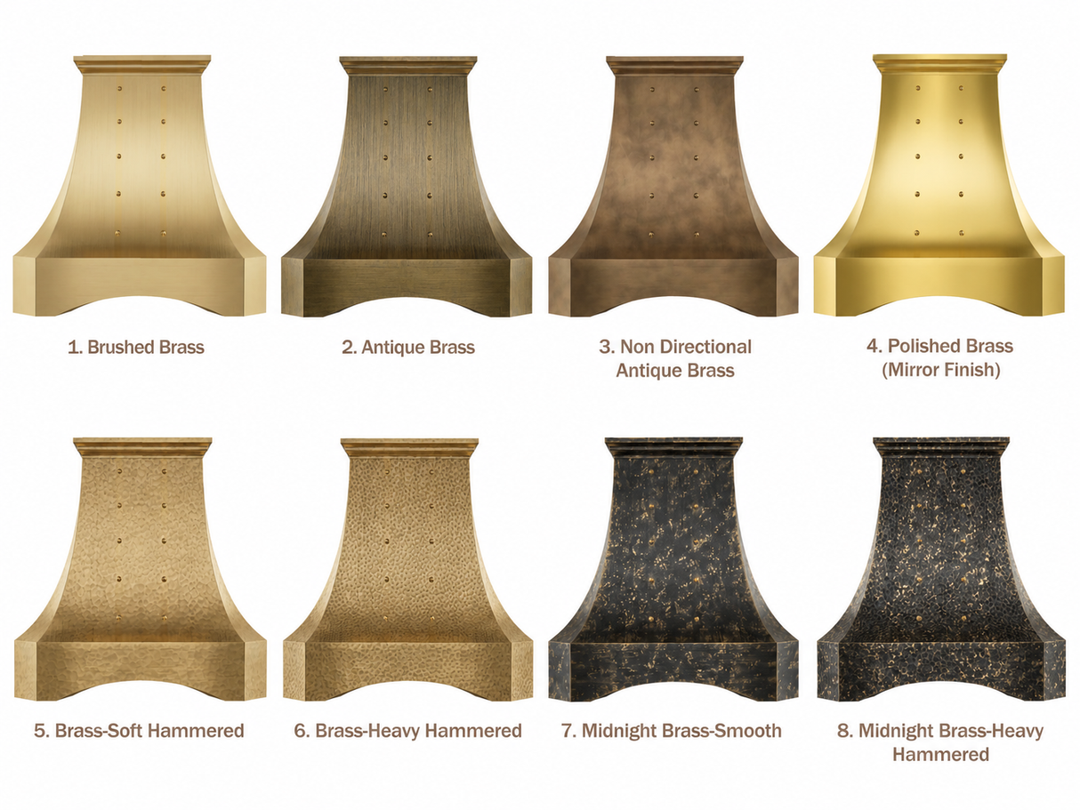 USA Custom Luxury Brass Range Hood with Arch Apron URHB-95