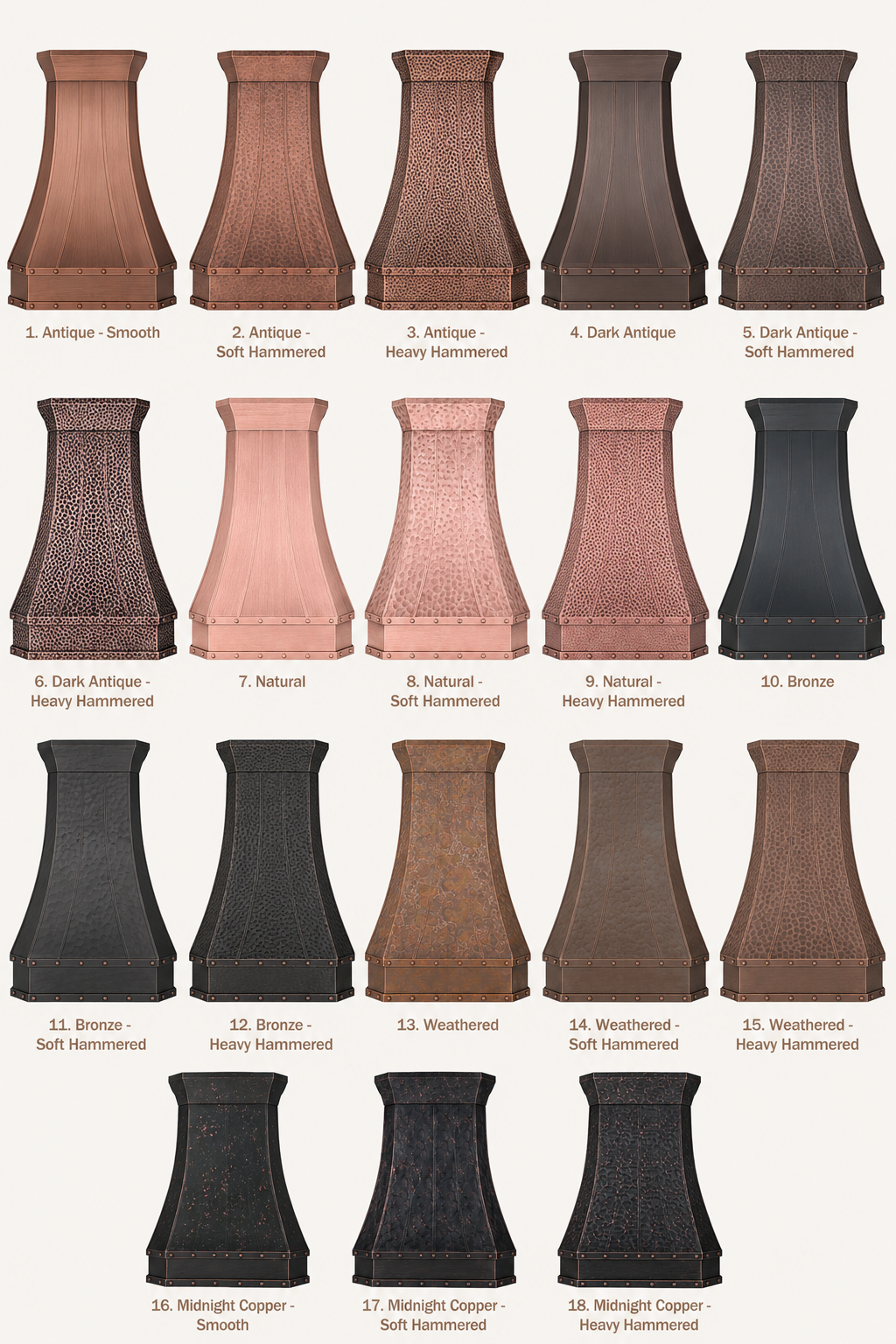 USA Antique Copper Vent Hoods with Trims URHC-11