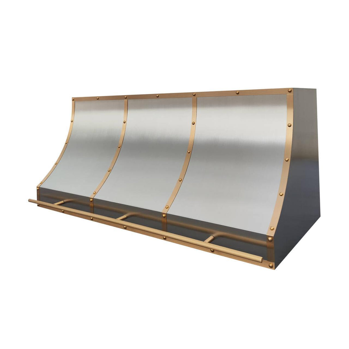 USA Atlanta Custom Stainless Steel Range Hood with Brass Straps URHS-92-Custom Stainless Steel Range Hood > Luxury Kitchen Hood > High-End Metal Vent Hood-USA Range Hood