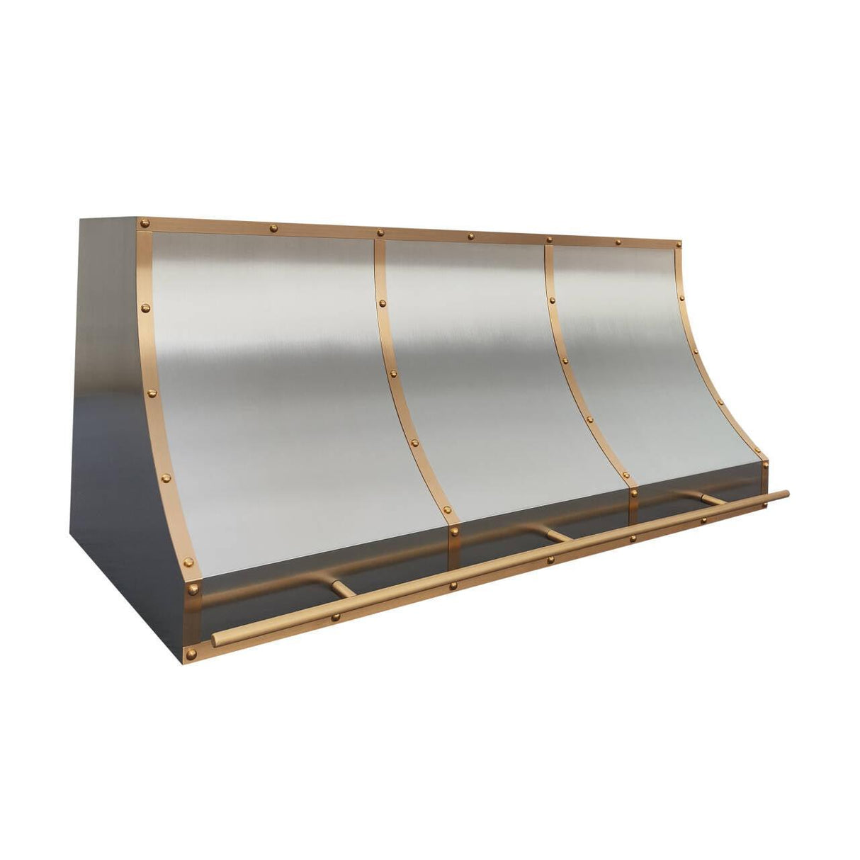 USA Atlanta Custom Stainless Steel Range Hood with Brass Straps URHS-92-Custom Stainless Steel Range Hood > Luxury Kitchen Hood > High-End Metal Vent Hood-USA Range Hood