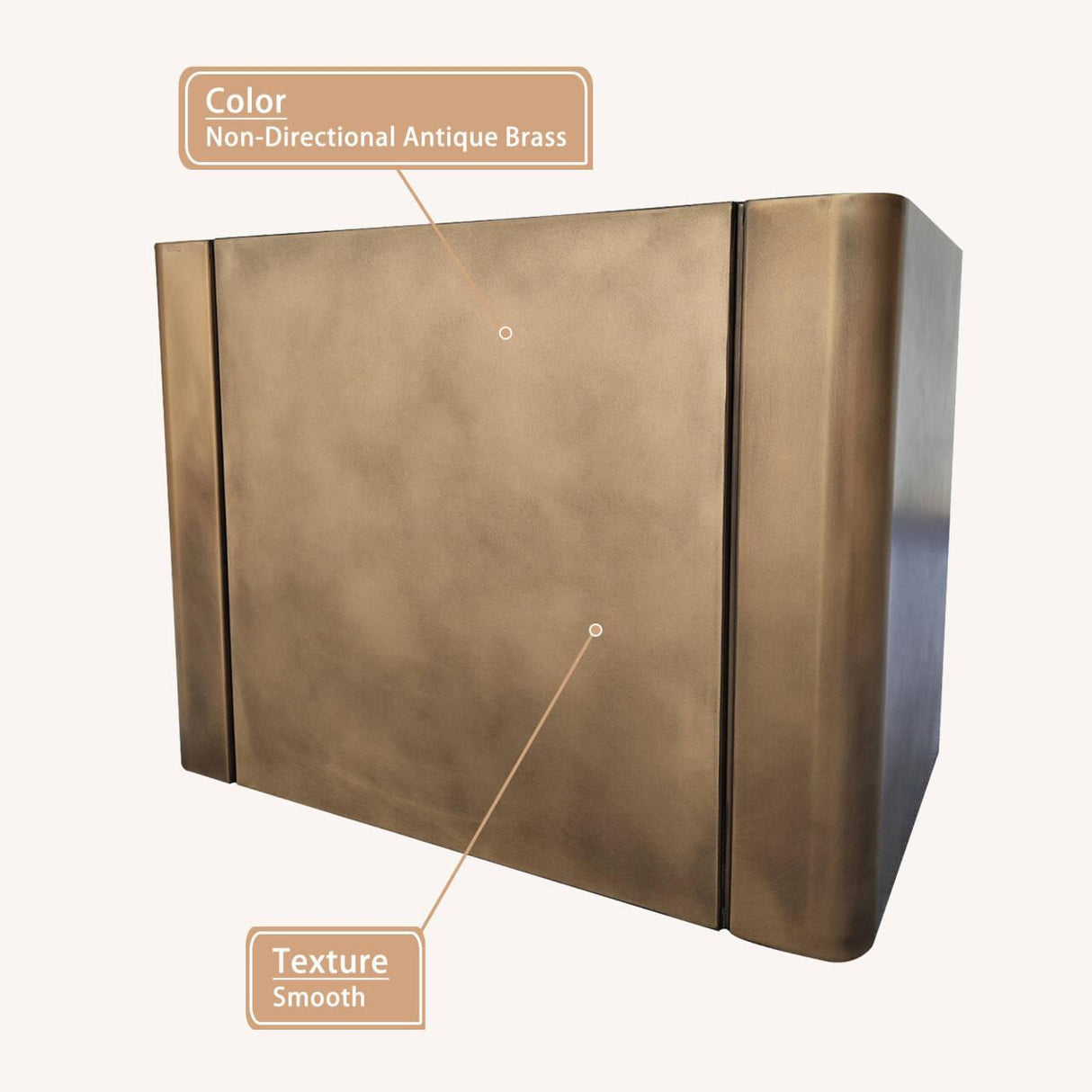 USA Box Custom Brass Range Hood with Non-direction Finish URHB-24-Custom Brass Range Hood > Luxury Metal Hood > High-End Kitchen Vent Hood-USA Range Hood