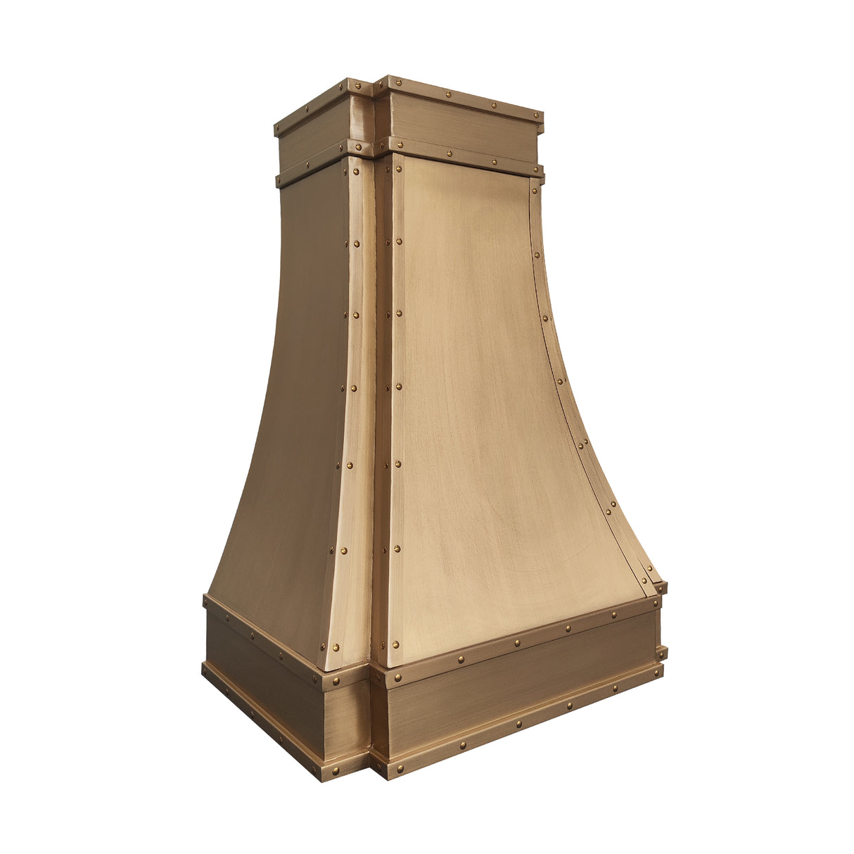 USA Brass Kitchen Range Hood with Parallel Curved Design URHB-47-Custom Brass Range Hood > Luxury Metal Hood > High-End Kitchen Vent Hood-USA Range Hood