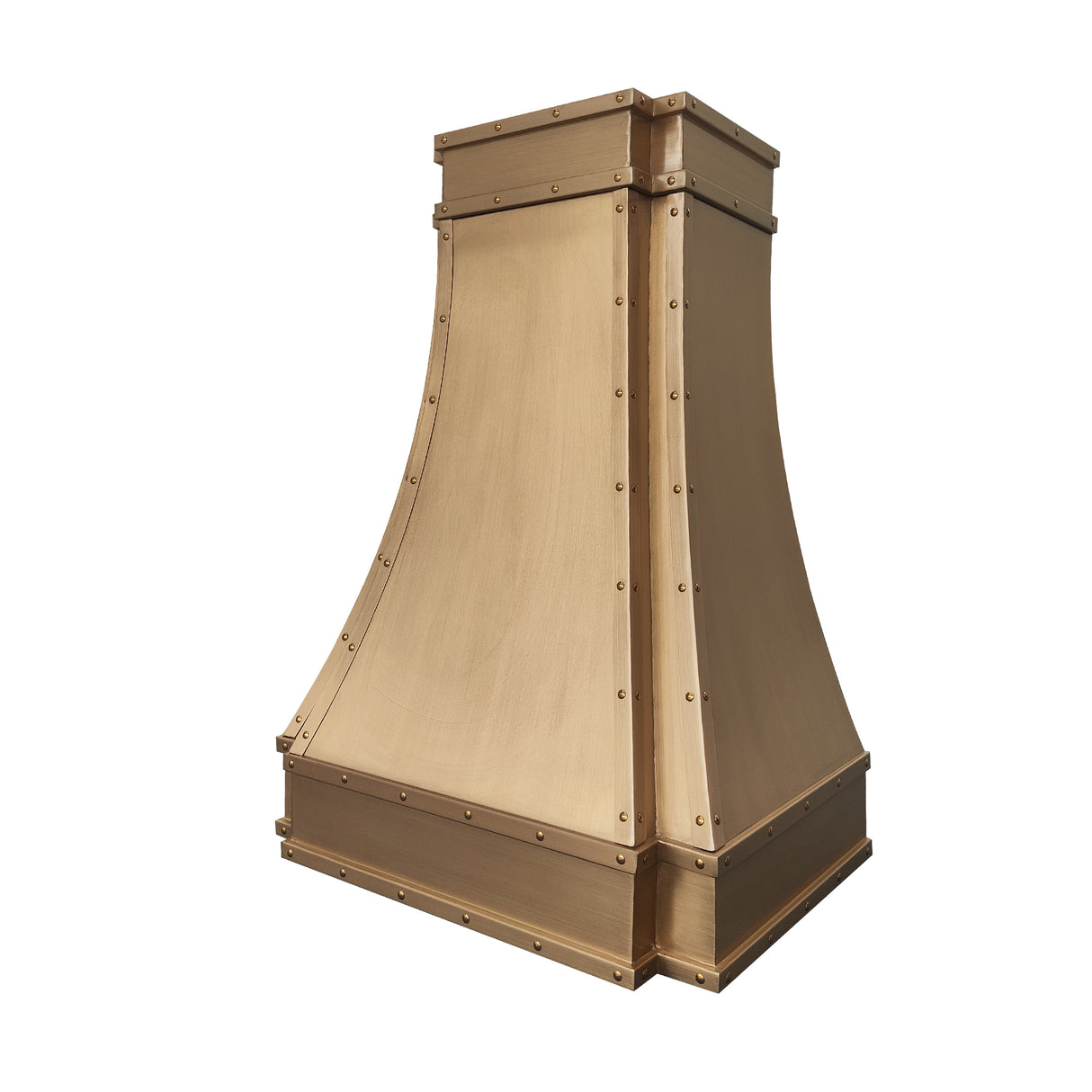 USA Brass Kitchen Range Hood with Parallel Curved Design URHB-47-Custom Brass Range Hood > Luxury Metal Hood > High-End Kitchen Vent Hood-USA Range Hood