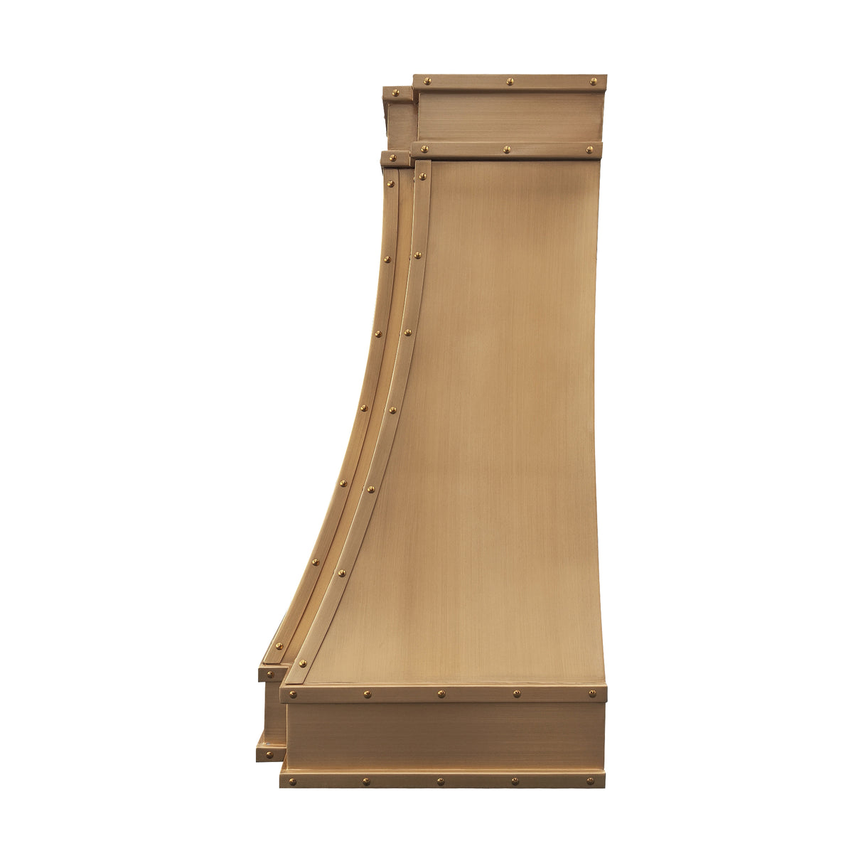 USA Brass Kitchen Range Hood with Parallel Curved Design URHB-47-Custom Brass Range Hood > Luxury Metal Hood > High-End Kitchen Vent Hood-USA Range Hood