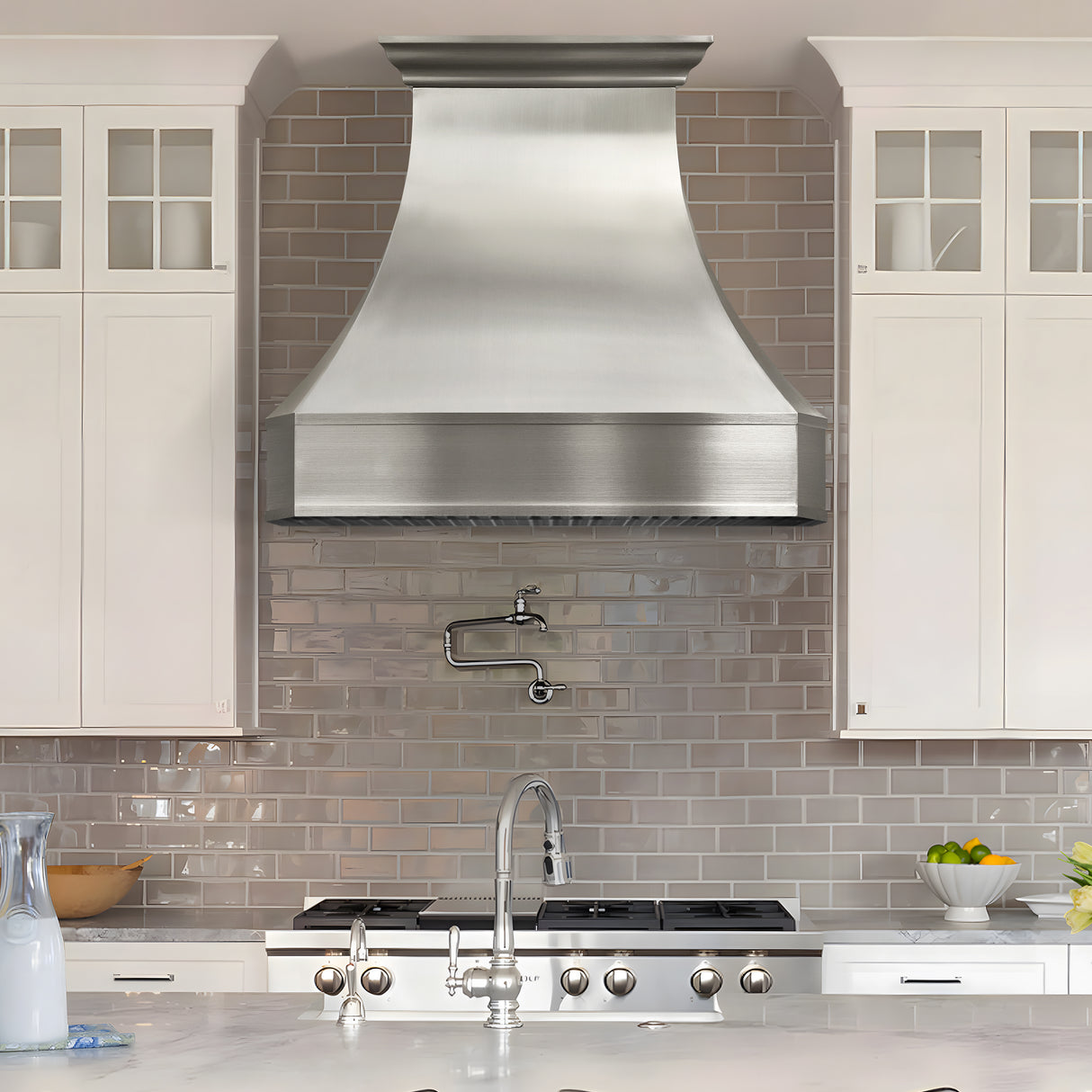 USA California Custom Range Hood Stainless Steel Modern Design URHS-67-Custom Stainless Steel Range Hood > Luxury Kitchen Hood > High-End Metal Vent Hood-USA Range Hood