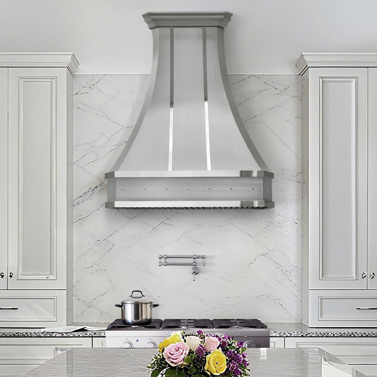 USA California Custom Stainless Steel Kitchen Range Hood URHS-06-Custom Stainless Steel Range Hood > Luxury Kitchen Hood > High-End Metal Vent Hood-USA Range Hood