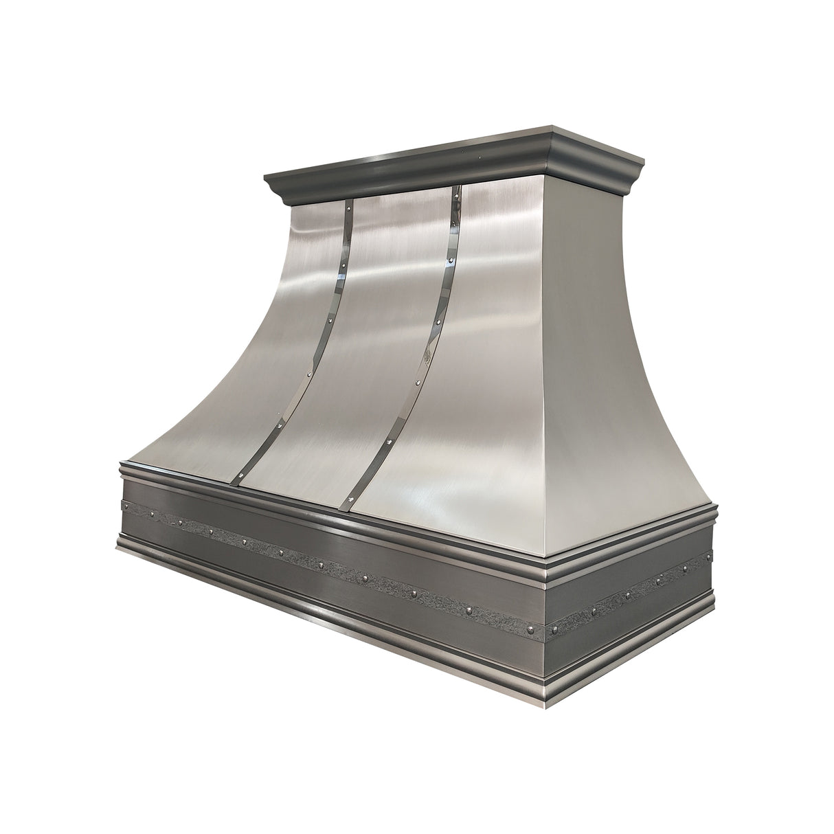 USA California Custom Stainless Steel Range Hood with Decorative Straps URHS-97-Custom Stainless Steel Range Hood > Luxury Kitchen Hood > High-End Metal Vent Hood-USA Range Hood