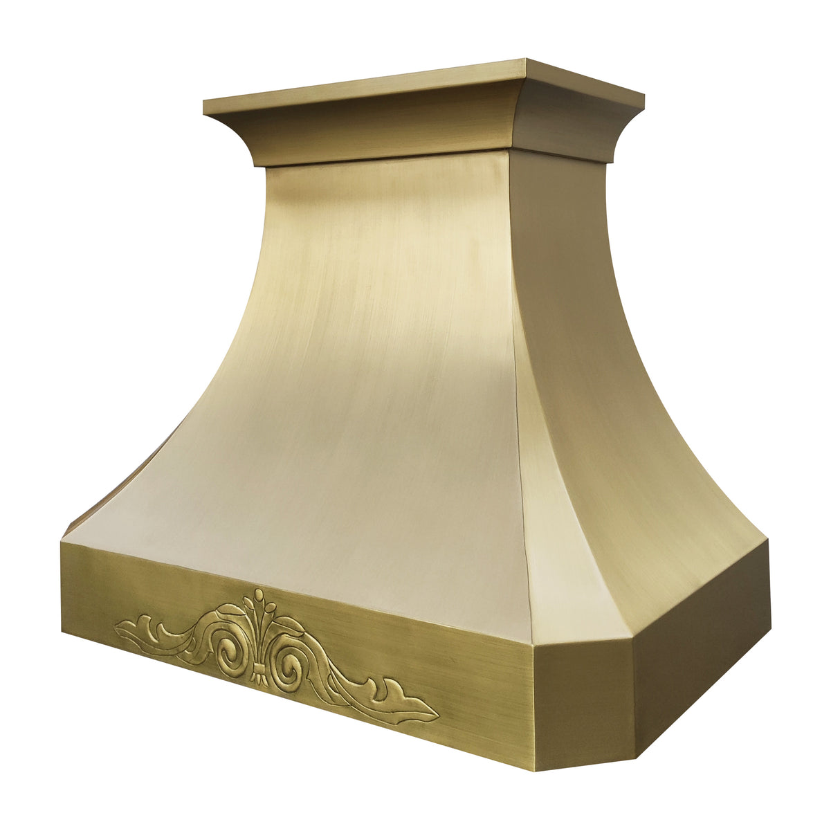 USA California Luxury Brass Range Hood with Decorative Pattern URHB-35-Custom Brass Range Hood > Luxury Metal Hood > High-End Kitchen Vent Hood-USA Range Hood