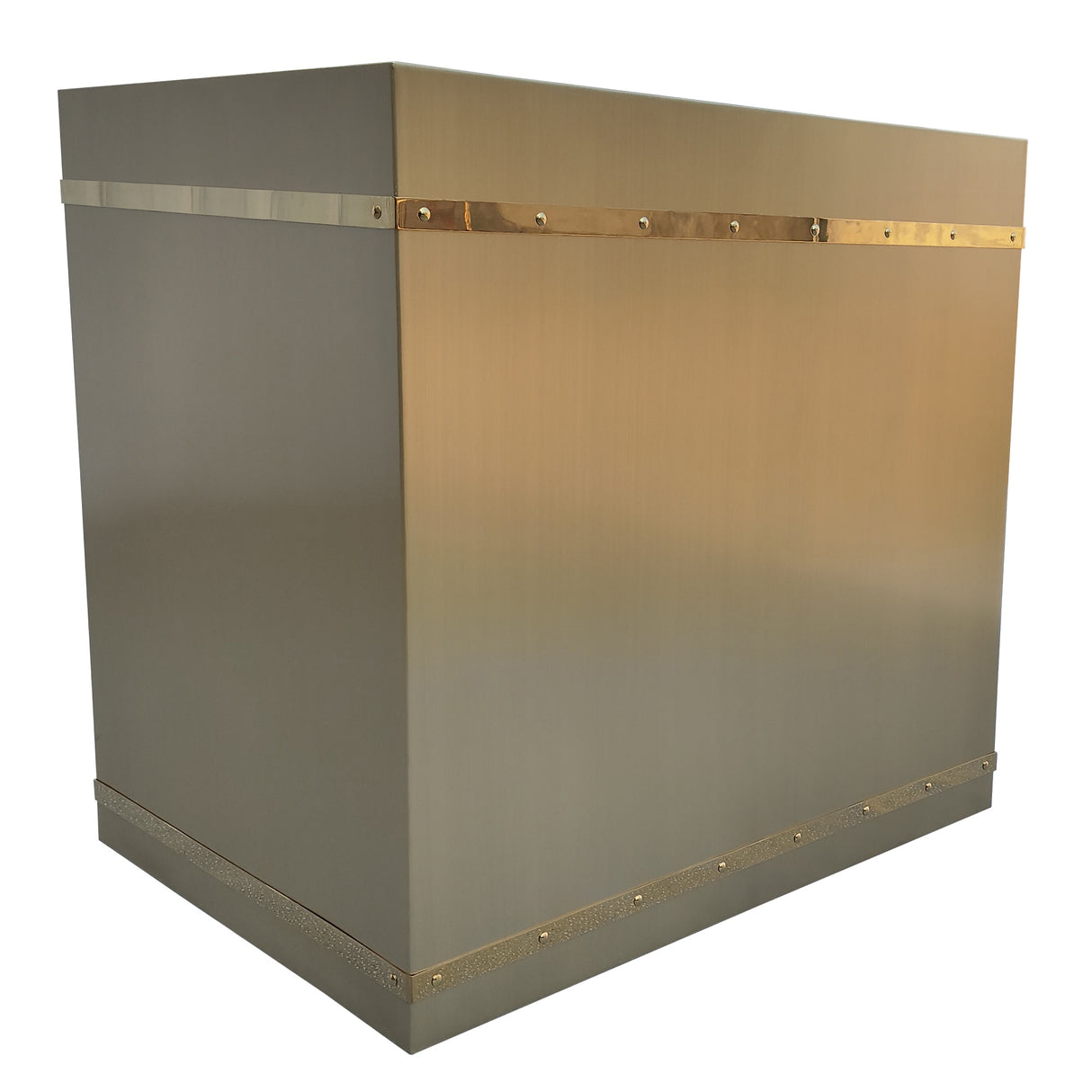 USA California Modern Brass Box Vent Hood with Straps URHB-15-Custom Brass Range Hood > Luxury Metal Hood > High-End Kitchen Vent Hood-USA Range Hood