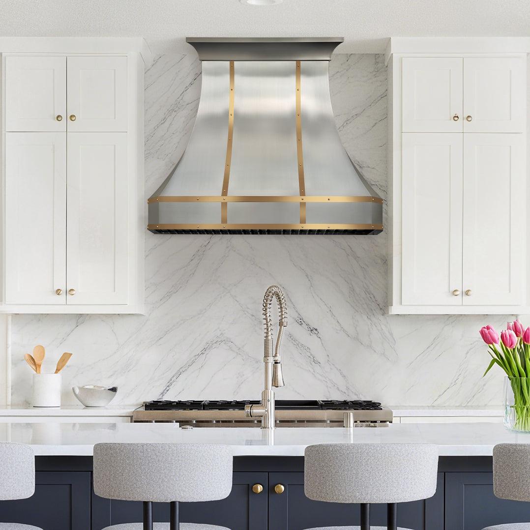 USA California Modern Stainless Steel Custom Range Hoods with Clean Design URHS-60-Custom Stainless Steel Range Hood > Luxury Kitchen Hood > High-End Metal Vent Hood-USA Range Hood