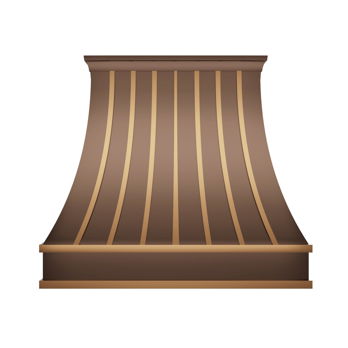 USA Classic Copper Kitchen Exhaust Hoods with Brass Accents URHC-18-Custom Copper Range Hood > Luxury Metal Hood > High-End Kitchen Vent Hood-USA Range Hood