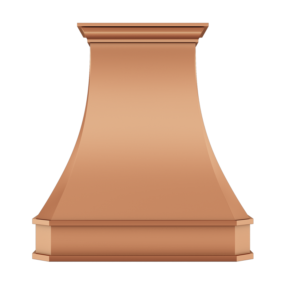 USA Classic Curved Copper Kitchen Range Hood in Natural Warm Finish URHC-57-Custom Copper Range Hood > Luxury Metal Hood > High-End Kitchen Vent Hood-USA Range Hood