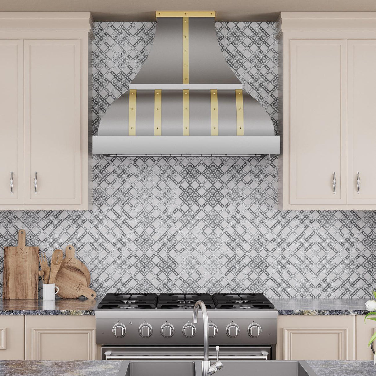 USA Custom Bell Stainless Steel Stove Hood Vent URHS-18-Custom Stainless Steel Range Hood > Luxury Kitchen Hood > High-End Metal Vent Hood-USA Range Hood