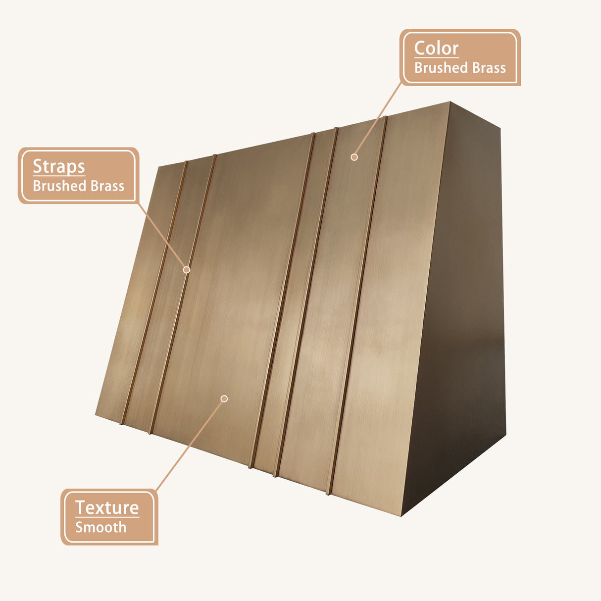 USA Custom Brass Kitchen Hood with Curved Shape URHB-21-Custom Brass Range Hood > Luxury Metal Hood > High-End Kitchen Vent Hood-USA Range Hood