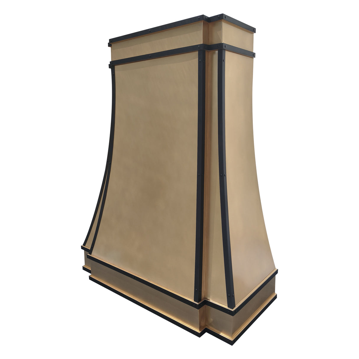 USA Custom Brass Kitchen Vent Hoods with Black Straps URHB-36-Custom Brass Range Hood > Luxury Metal Hood > High-End Kitchen Vent Hood-USA Range Hood