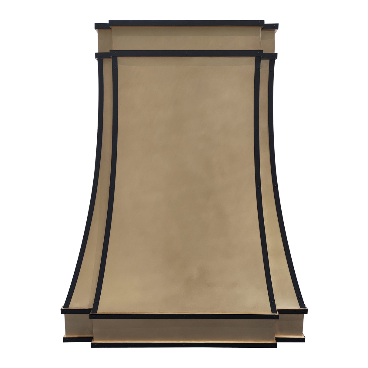 USA Custom Brass Kitchen Vent Hoods with Black Straps URHB-36-Custom Brass Range Hood > Luxury Metal Hood > High-End Kitchen Vent Hood-USA Range Hood