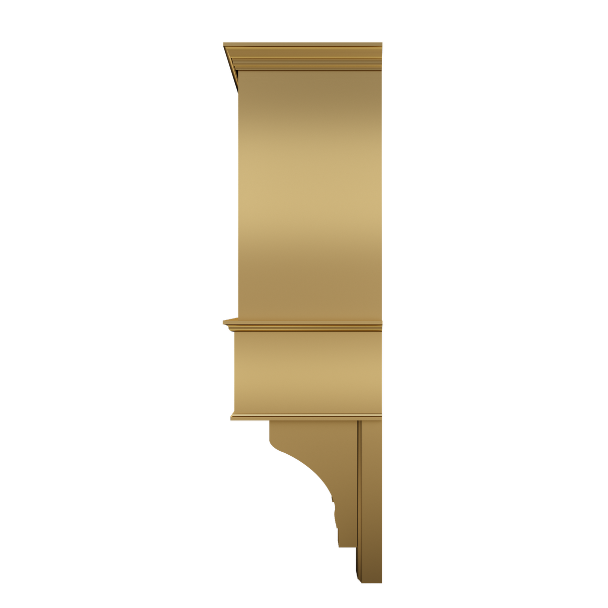 USA Custom Brass Range Hood with Artisan Shelf URHB-32-Custom Brass Range Hood > Luxury Metal Hood > High-End Kitchen Vent Hood-USA Range Hood