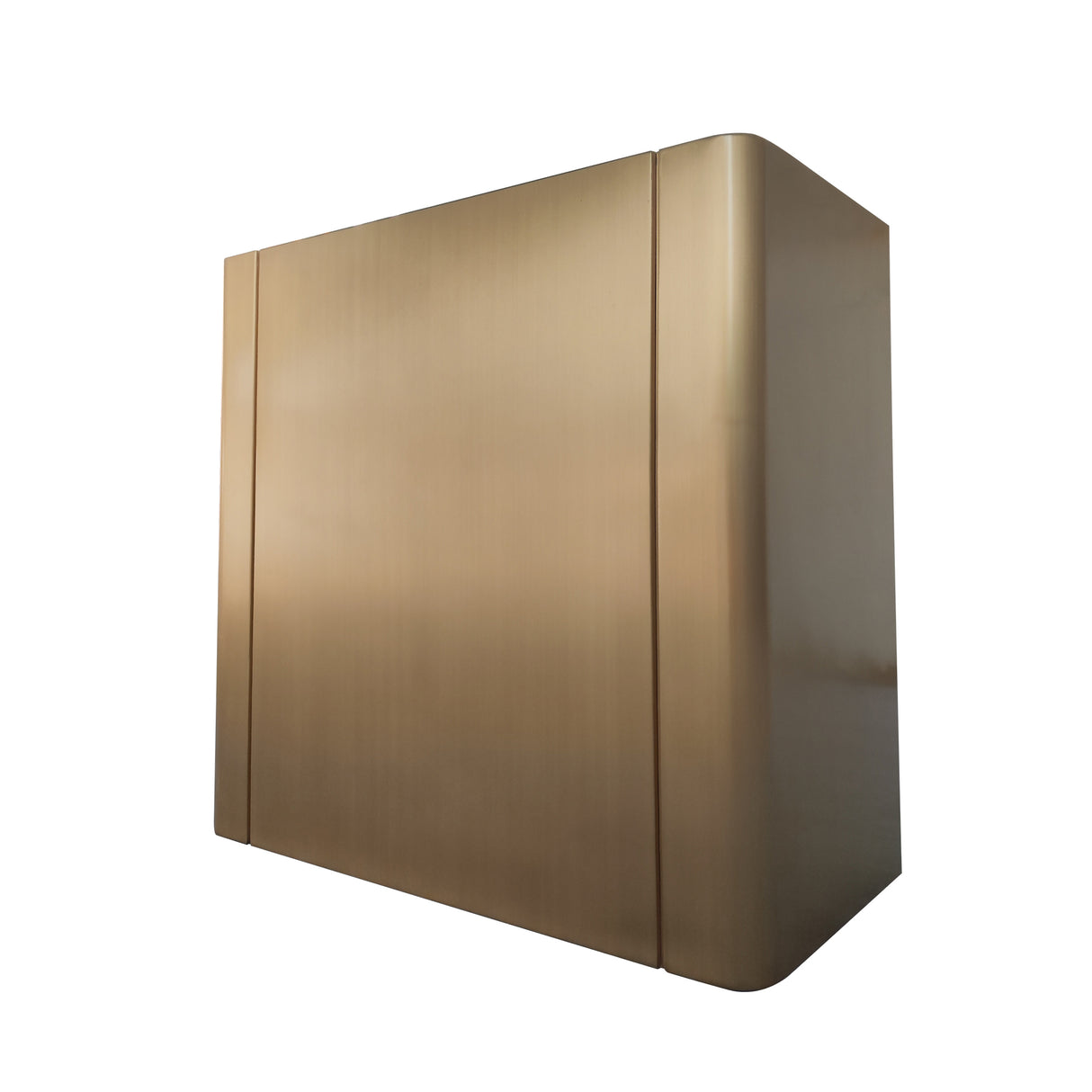 USA Custom Brushed Brass Range Hood with Box Shape URHB-30-Custom Brass Range Hood > Luxury Metal Hood > High-End Kitchen Vent Hood-USA Range Hood