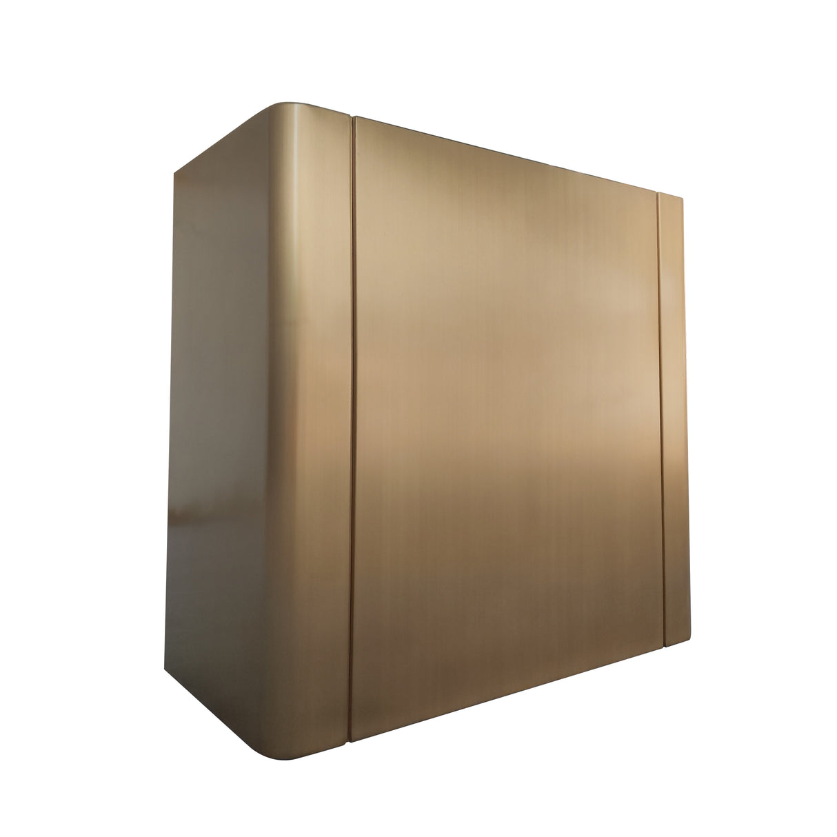 USA Custom Brushed Brass Range Hood with Box Shape URHB-30-Custom Brass Range Hood > Luxury Metal Hood > High-End Kitchen Vent Hood-USA Range Hood