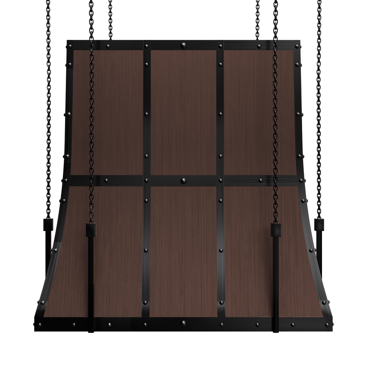 USA Custom Copper Island Kitchen Hood with Dark Chain URHC-12-Custom Copper Range Hood > Luxury Metal Hood > High-End Kitchen Vent Hood-USA Range Hood