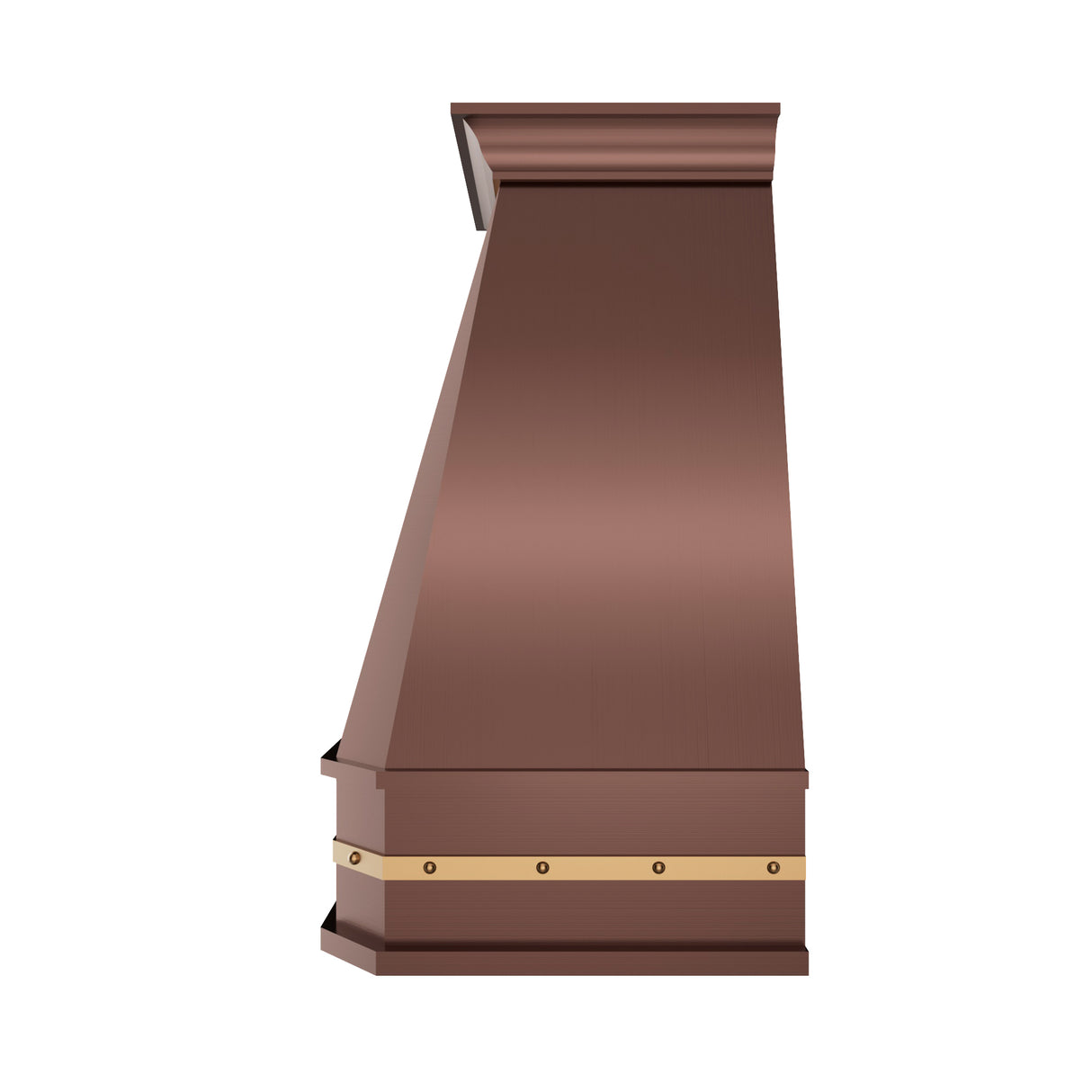 USA Custom Copper Metal Vent Hood with Brass Straps URHC-19-Custom Copper Range Hood > Luxury Metal Hood > High-End Kitchen Vent Hood-USA Range Hood