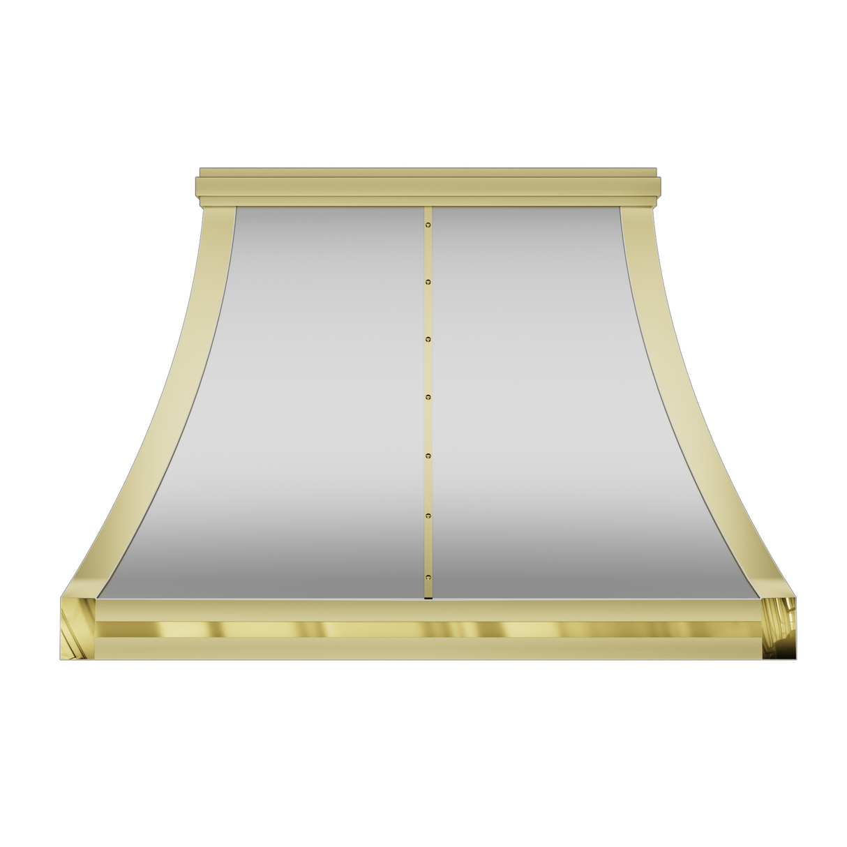 USA Custom Luxury Stainless Steel Range Hood with Brass Trims URHS-01-Custom Stainless Steel Range Hood > Luxury Kitchen Hood > High-End Metal Vent Hood-USA Range Hood