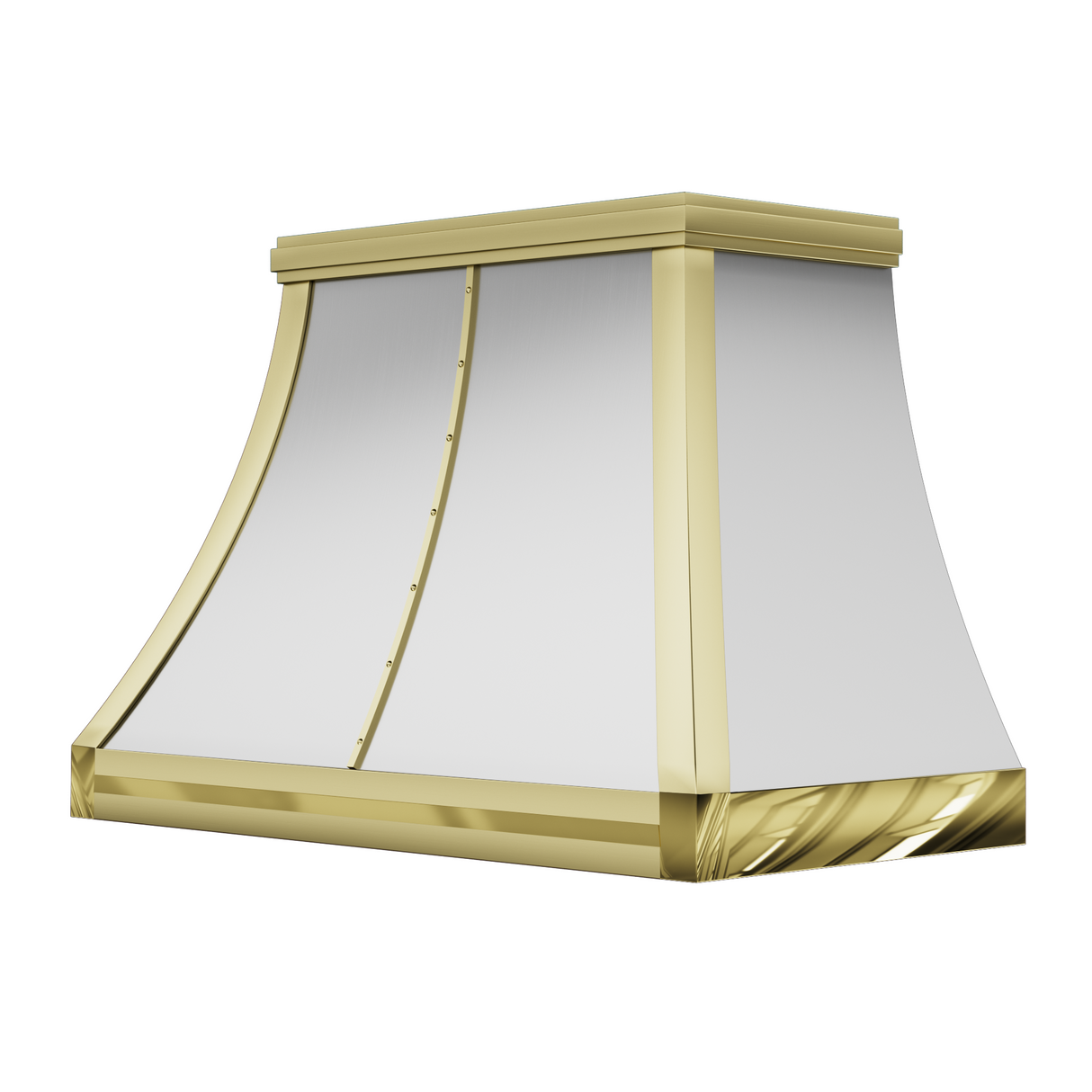 USA Custom Luxury Stainless Steel Range Hood with Brass Trims URHS-01-Custom Stainless Steel Range Hood > Luxury Kitchen Hood > High-End Metal Vent Hood-USA Range Hood