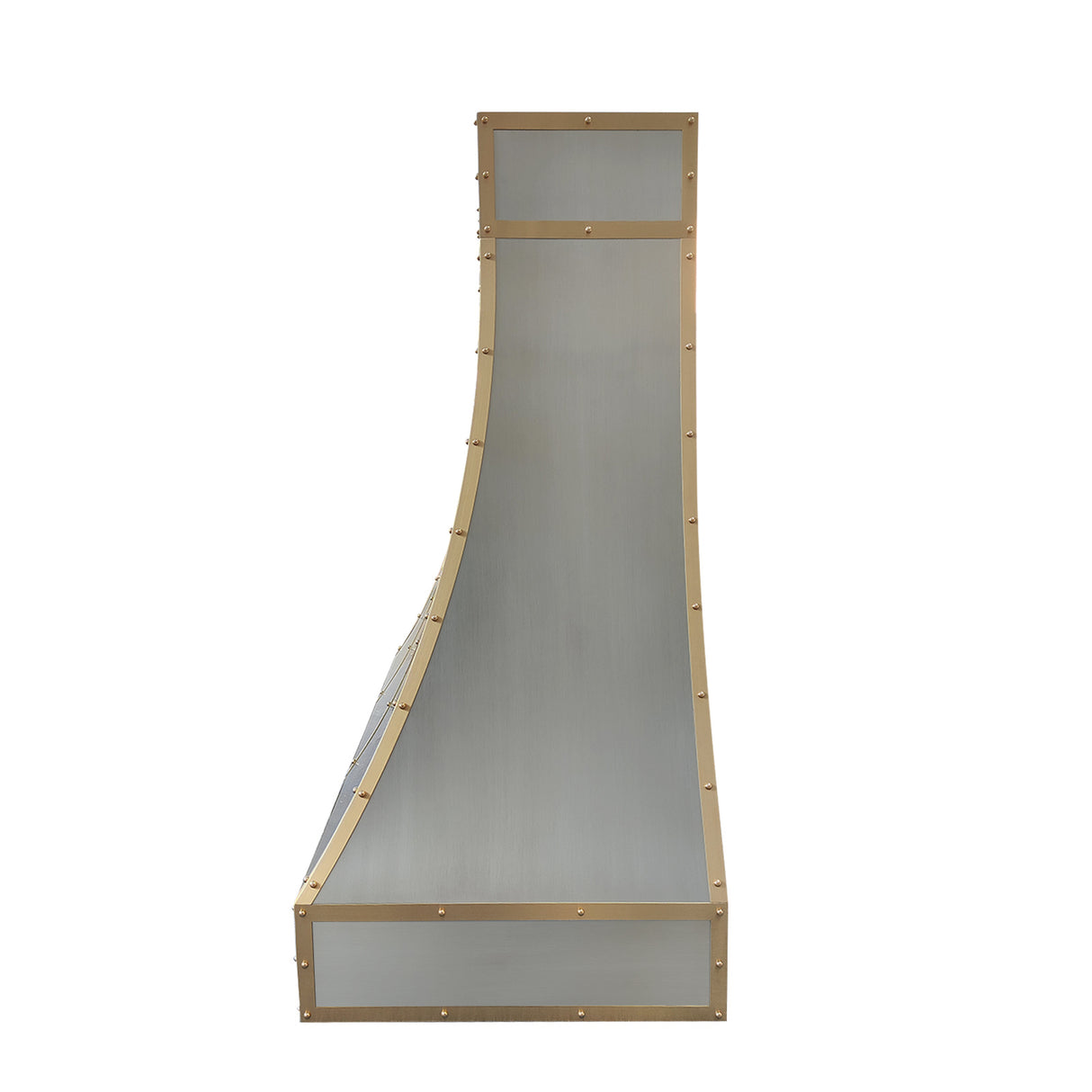 USA Designed Stainless Steel Custom Range Hood with Wrapped Brass Strap URHS-83-Custom Stainless Steel Range Hood > Luxury Kitchen Hood > High-End Metal Vent Hood-USA Range Hood