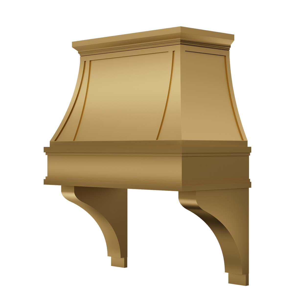 USA Luxury Brass Kitchen Range Hood with Artisan Shelf URHB-34-Custom Brass Range Hood > Luxury Metal Hood > High-End Kitchen Vent Hood-USA Range Hood
