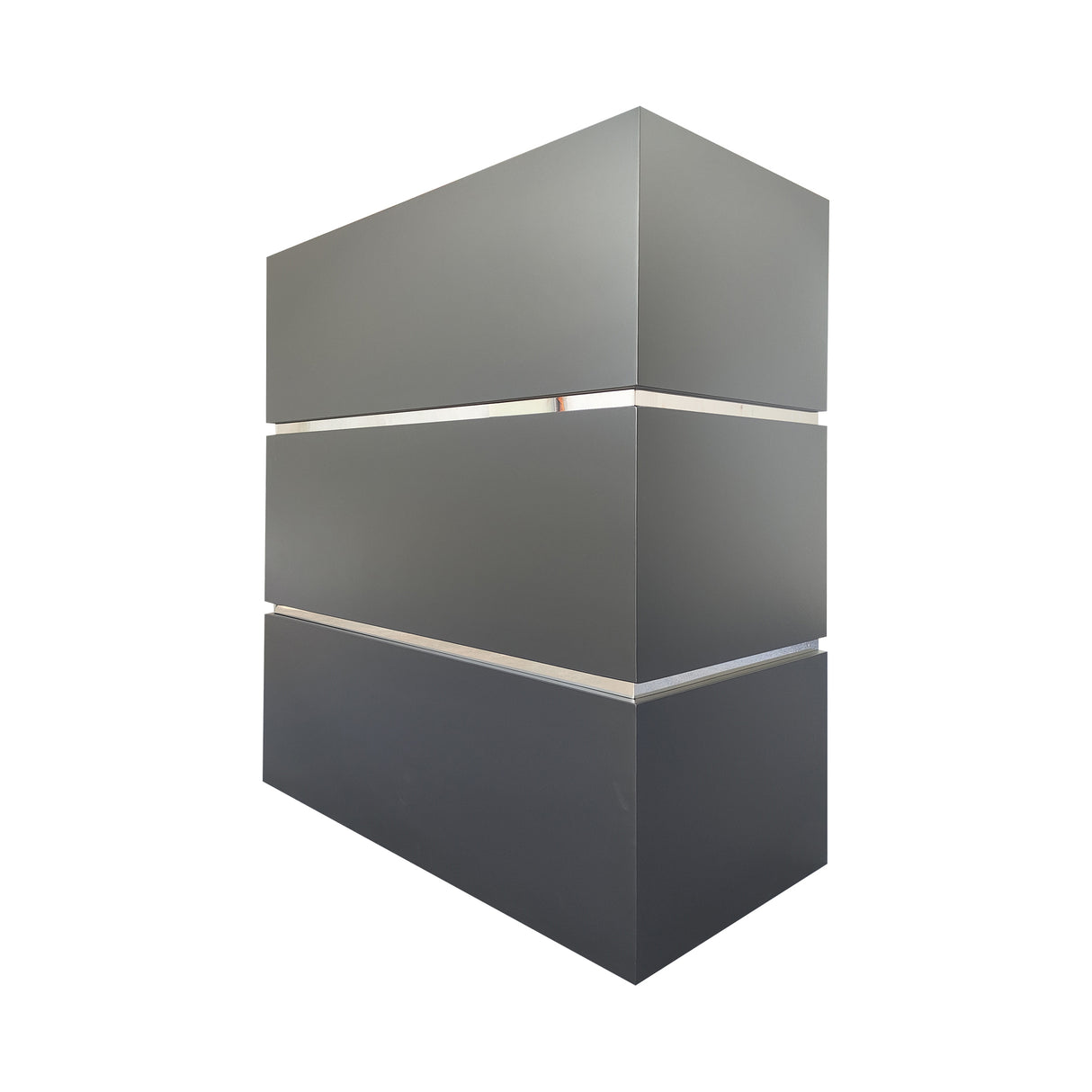 USA Modern Black Box Range Hood with Polished Stainless Accents URHS-104-Custom Stainless Steel Range Hood > Luxury Kitchen Hood > High-End Metal Vent Hood-USA Range Hood