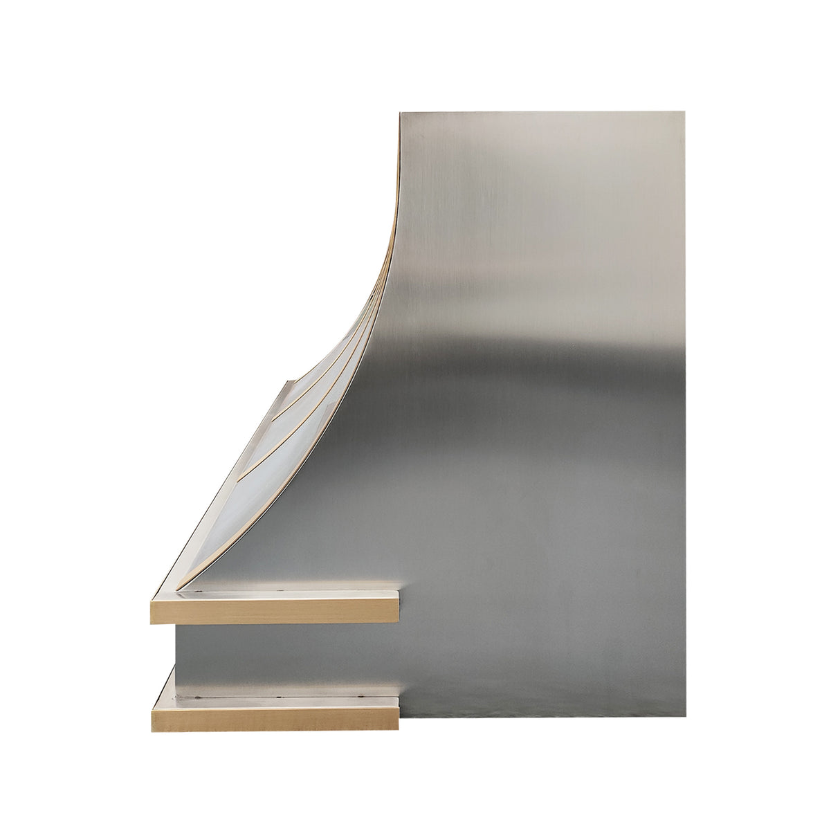 USA Modern Curved Stainless Steel Vent Hood with Straps URHS-05-Custom Stainless Steel Range Hood > Luxury Kitchen Hood > High-End Metal Vent Hood-USA Range Hood