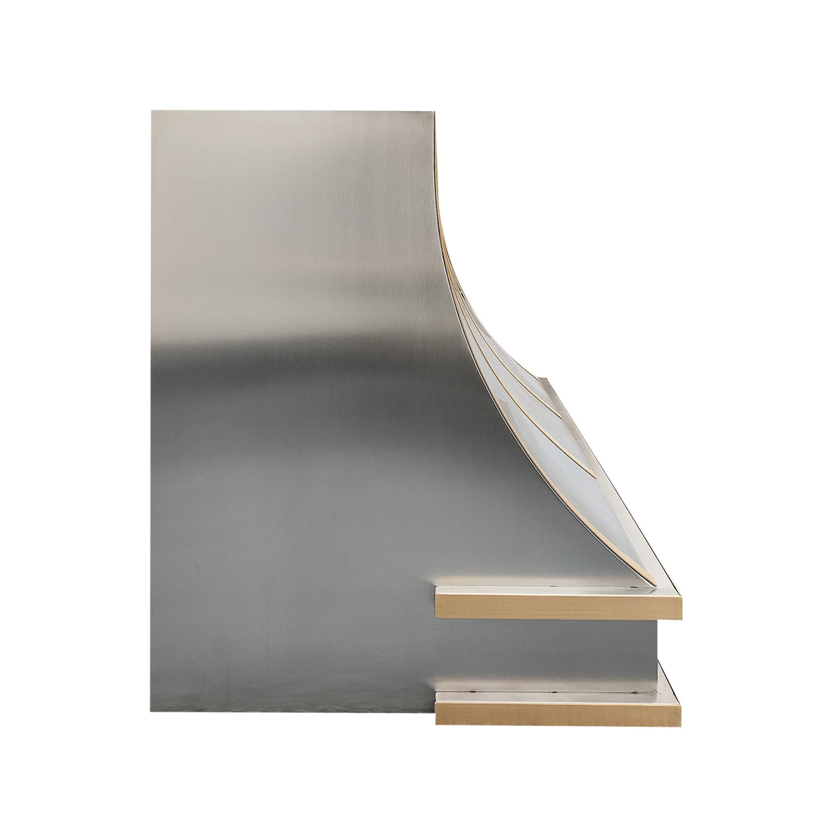 USA Modern Curved Stainless Steel Vent Hood with Straps URHS-05-Custom Stainless Steel Range Hood > Luxury Kitchen Hood > High-End Metal Vent Hood-USA Range Hood